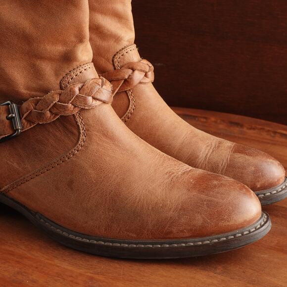 Paul Green Boots WMS SZ UK 5 US 7.5 Brown Munchen Nathan Leather Moto Ankle Zip - Picture 5 of 16